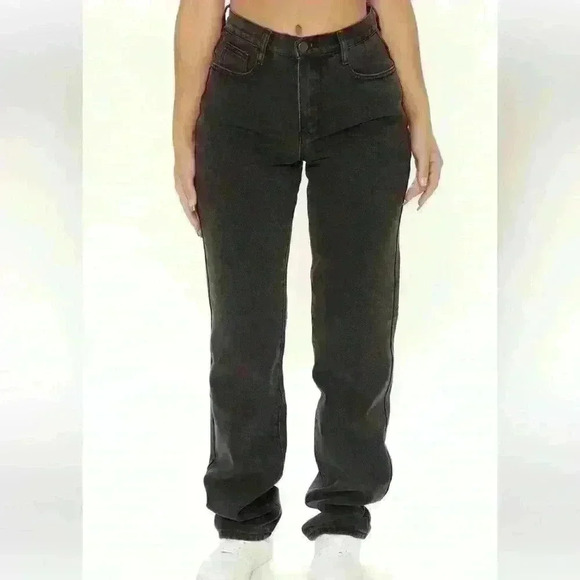 Fashion Nova Black Tall Get It Straight Slouch Fit Jeans, 13 - Picture 2 of 9